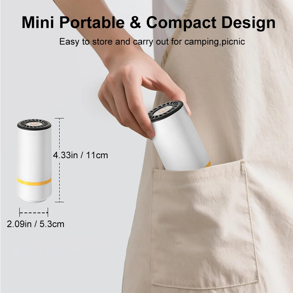Mini bomba de aire eléctrica recargable para alimentos frescos, bolsa sellada al vacío, bolsa de almacenamiento, máquina automática de compresión al vacío