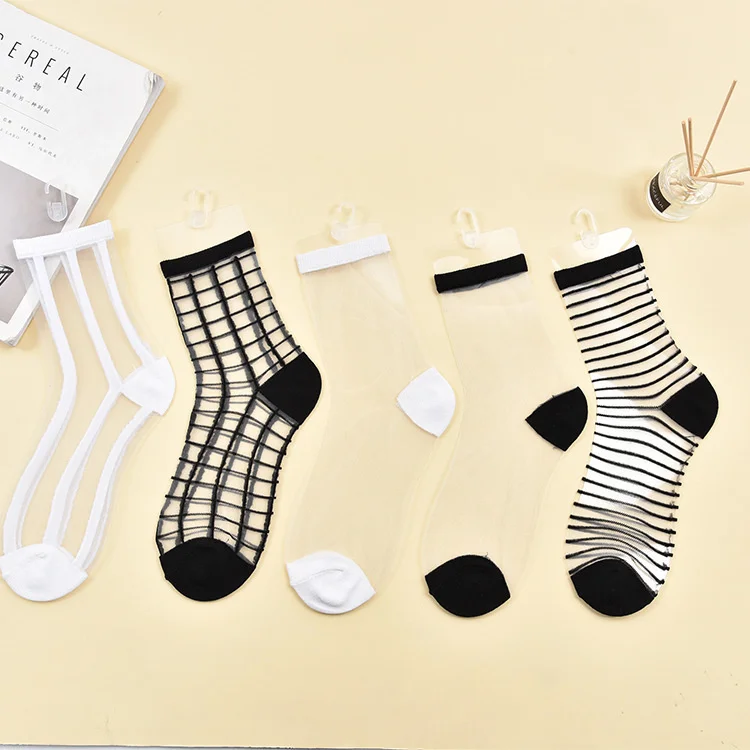 Ren Lưới Fishnet Tất Hỗn Hợp Sợi Trong Suốt Co Giãn Đàn Hồi Mắt Cá Chân Sợi Lưới Mỏng Thoáng Mát Tất 1 = 2 Chiếc Ws403