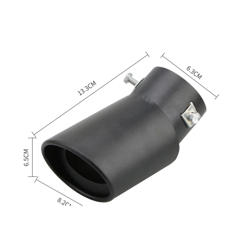 1PCS 2.5 "Inlaat Auto Auto Uitlaat Tip Pijp Rvs Chrome Trim Achter Staart Keel Voor de meeste Auto's