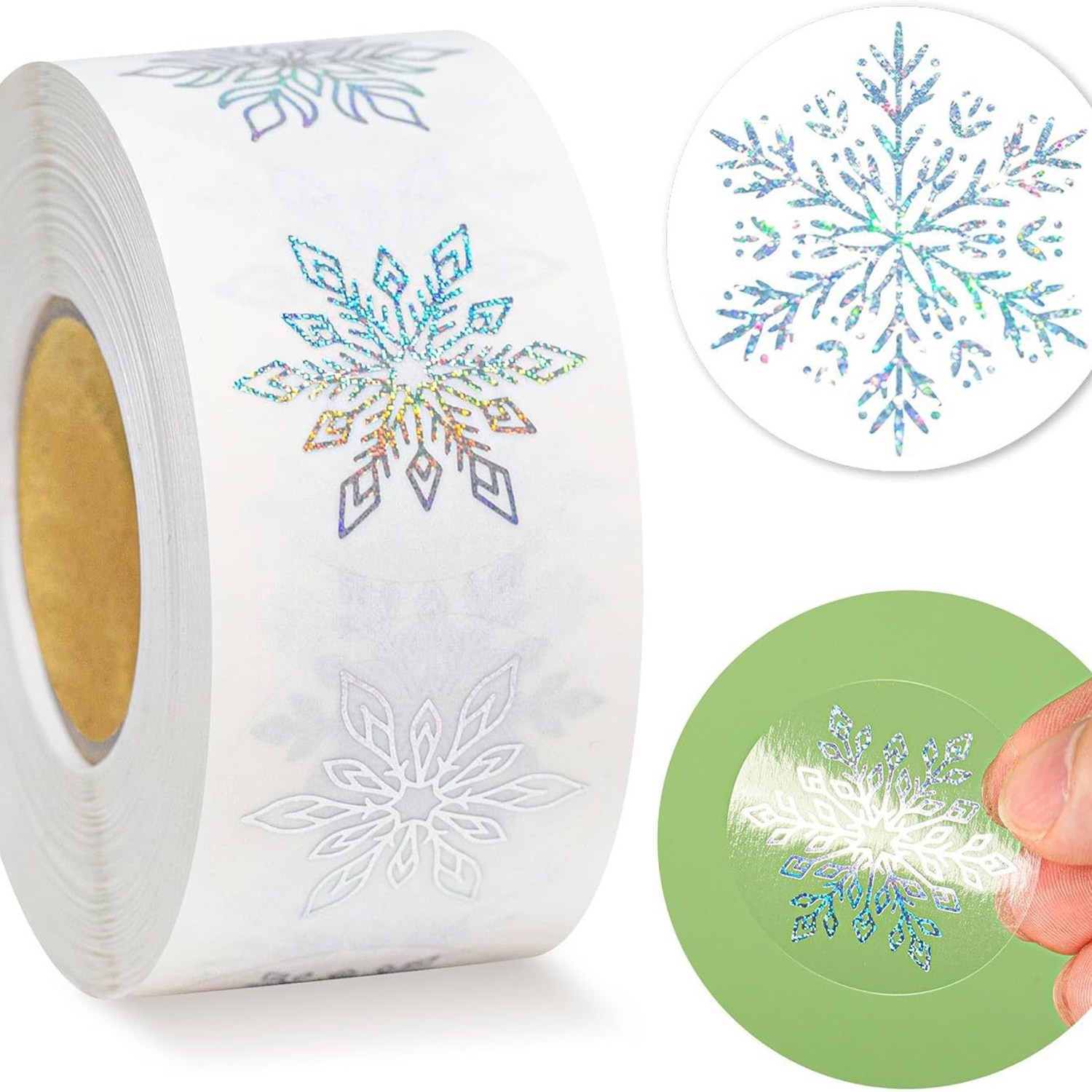 100-500 шт. прозрачные наклейки со снежинками, рождественские бирки, наклейки для детей, подарочная упаковка для выпечки, декор для конвертов, канцелярские принадлежности