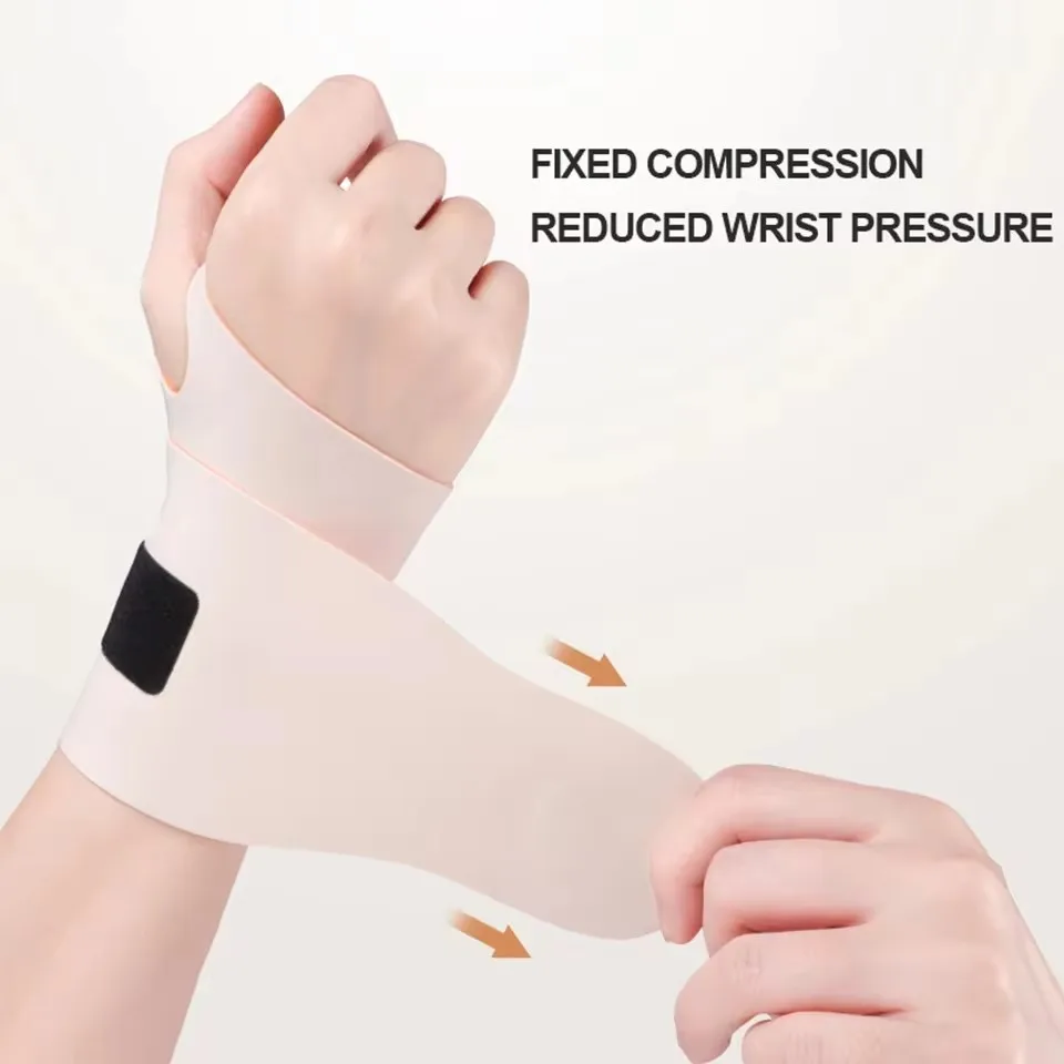 GOBYGO 1 Uds muñequera de compresión ajustable soporte de muñeca elástico ultrafino transpirabilidad esguinces dolor en el túnel carpiano Unisex