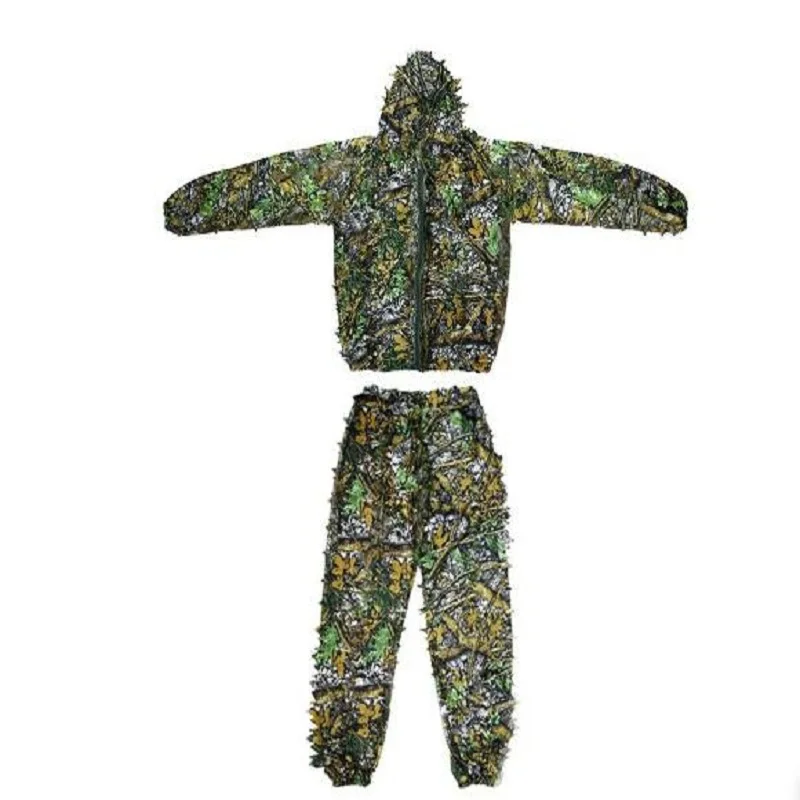 Männer Frauen Kinder Outdoor Ghillie Anzug Camouflage Kleidung Dschungel Anzug CS Ausbildung Blätter Kleidung Jagd Anzug Hosen Mit Kapuze Jacke
