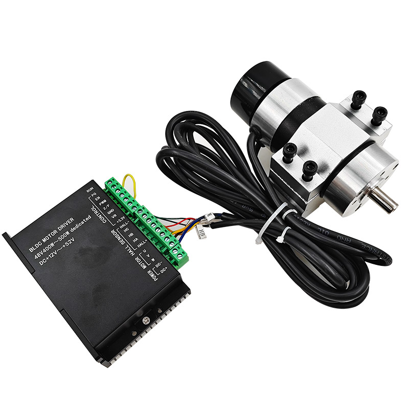 Бесщеточный шпиндель 48 В 500 Вт ER11 Бесщеточный драйвер двигателя шпинделя постоянного тока Встроенный датчик ХОЛЛА с зажимным кронштейном 57 мм