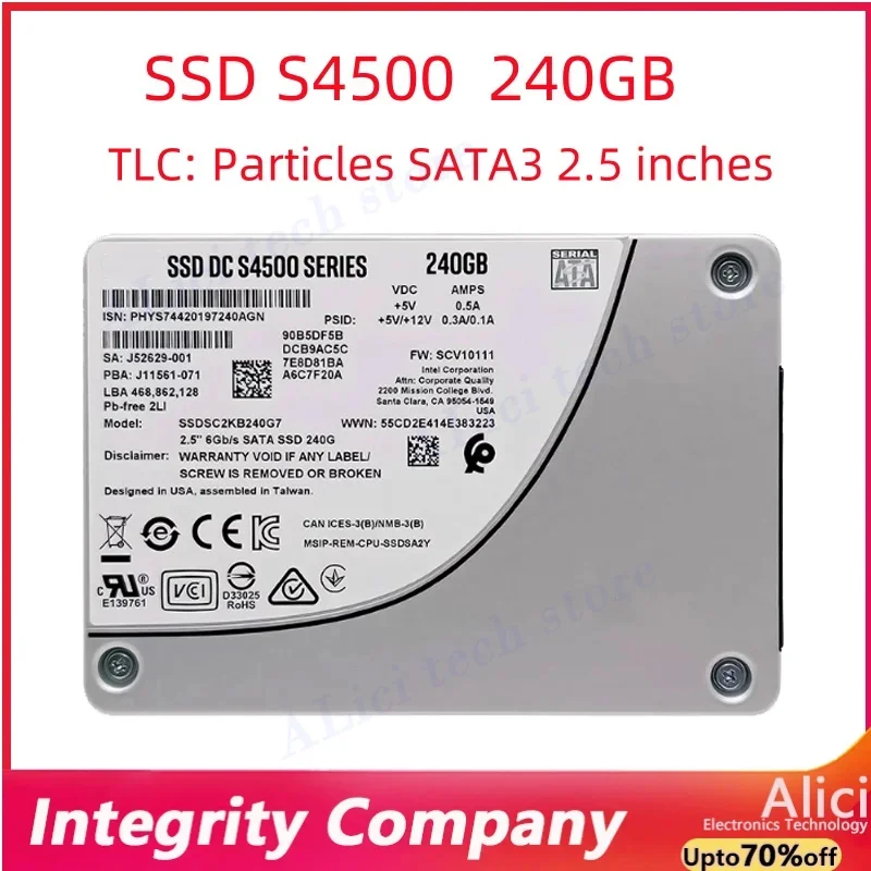 PER Intel S4500 S4510 240G 480G 960G SSD SATAEnterprise da 2,5 pollici SSDSC2KB240G Originale
