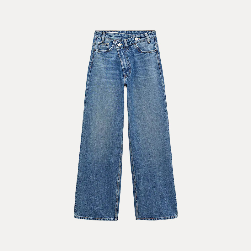 Faionable Wide Leg Double Breasted High Waist Jeans Women's Spring 2025 New Arrival Z Stand Fit l Waist