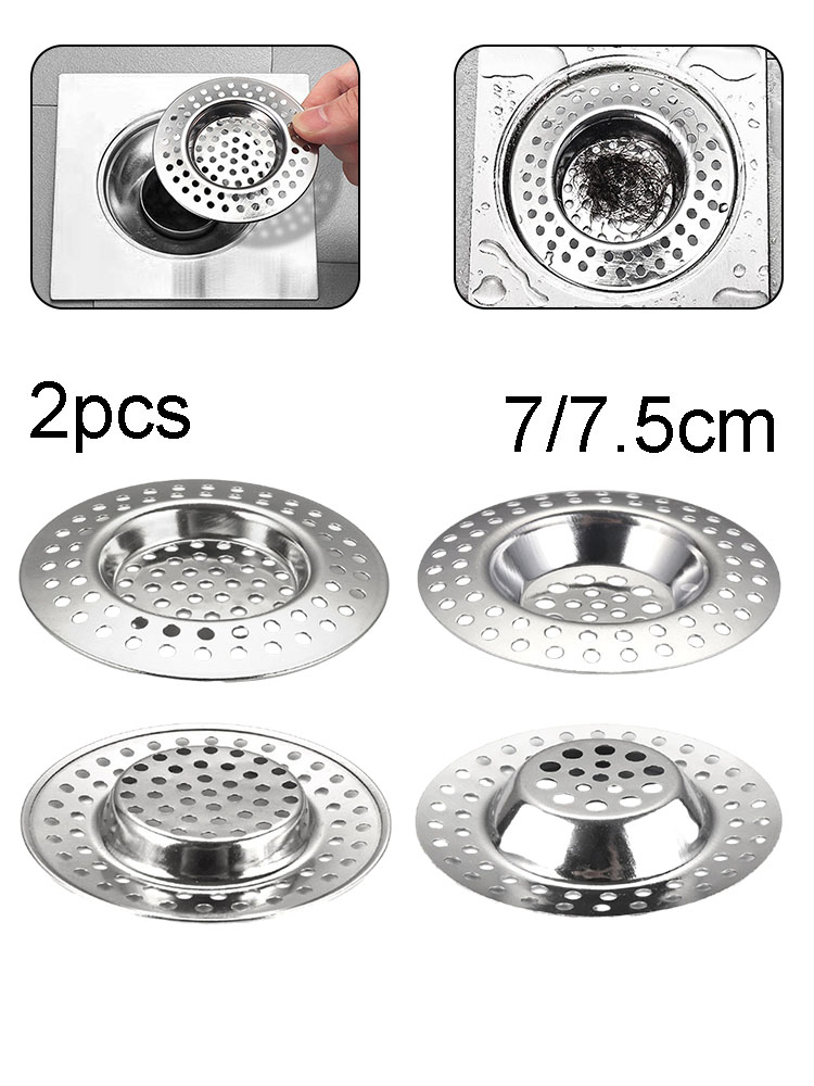 2PCS Küche Waschbecken Filter Edelstahl Mesh Waschbecken Sieb Filter Badezimmer Waschbecken Sieb Ablauf Loch Filter Falle Abfall Bildschirm