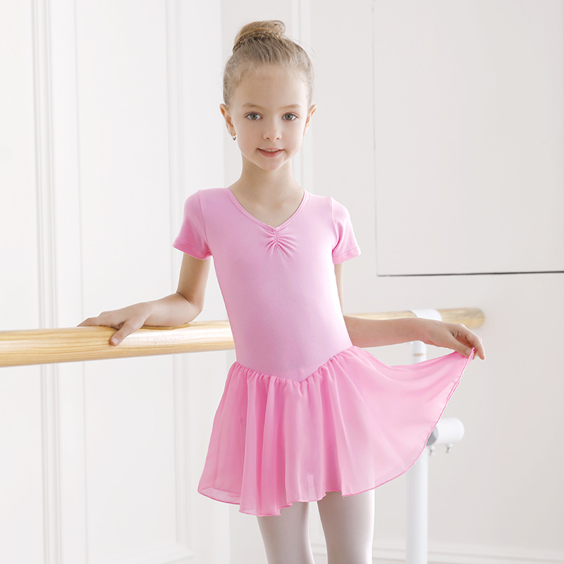 Balletjurk Lange/korte mouw Ballet Turnpakje Meisjes Kinderen Katoen Danskleding Trainingsjurk Chiffon Rok Turnpakje Feestkostuums