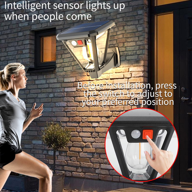 1pc Stehlampe/Wand leuchte Doppel zweck lampe Outdoor Solar LED Outdoor wasserdichtes Licht Outdoor Garten Straßen wand leuchte Versorgung