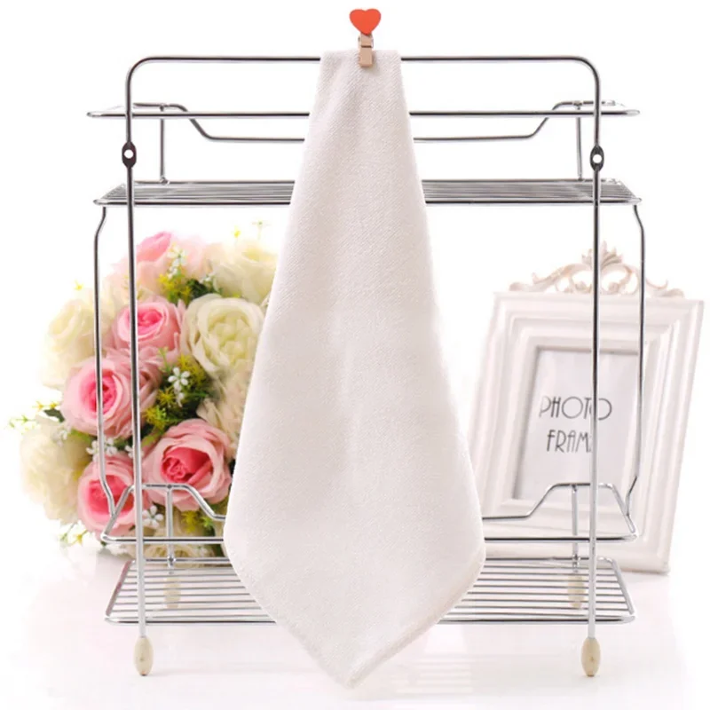 Toalla facial de tela de microfibra suave blanca, Toalla de baño para Hotel, paños de lavado, toallas de mano, toalla de limpieza multifuncional portátil, 10 Uds.