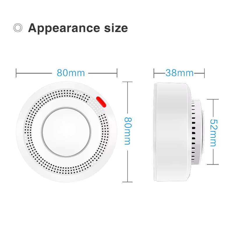 Tuya 스마트 Zigbee 연기 감지기 스마트 홈 실시간 모니터링 원격 알람 알림 앱 제어 작업에는 Zigbee Hub가 필요합니다.