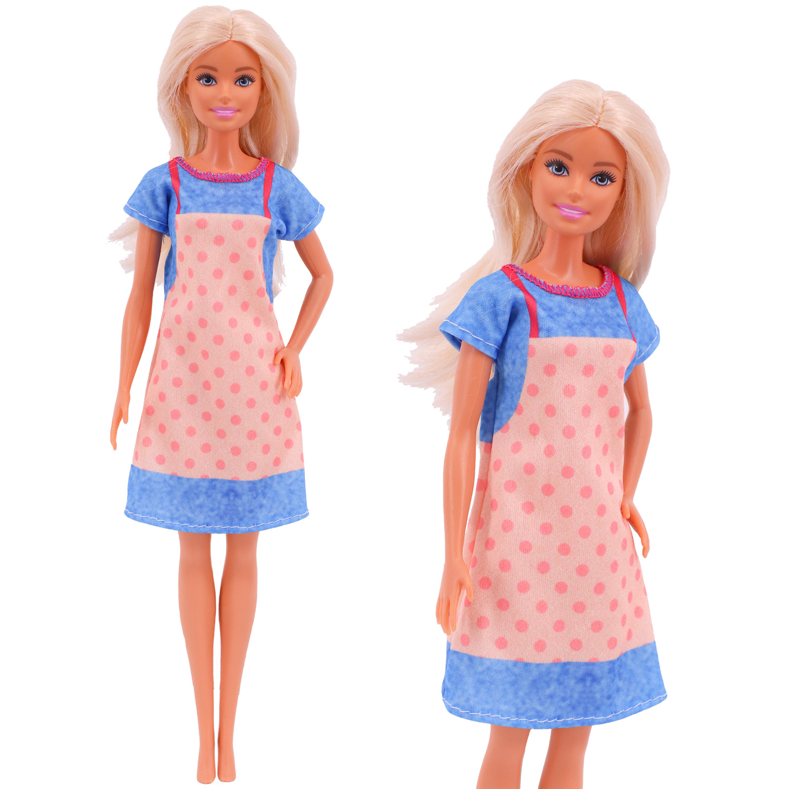 1 Bộ Barbies Quần Áo Búp Bê Jeans Kẻ Sọc Váy Mặc Thời Trang Áo Dài Phù Hợp Với 11.8Inch Barbies Búp Bê, 1/6 BJD,Blythe Búp Bê Đồ Chơi