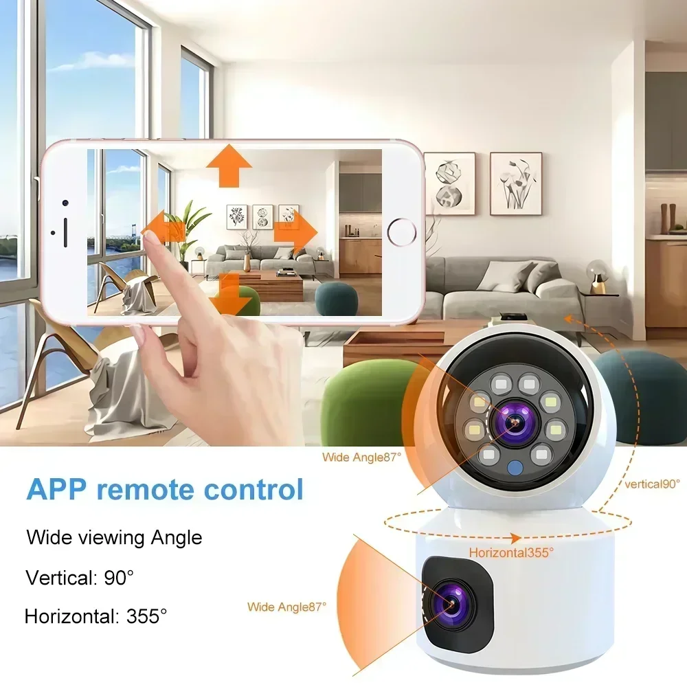 8MP 4K WiFi Kamera Dual Screen Überwachung Auto Tracking Zwei-wege Audio CCTV HD Farbe Nachtsicht Monitor innen PTZ Smart Cam