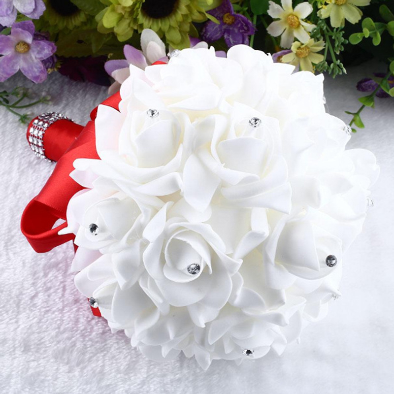 Ramo de flores de espuma para dama de honor, cinta de boda falsa, 2024 PE