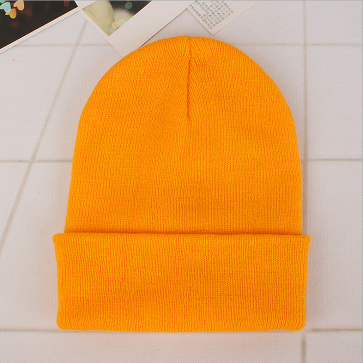 Gorros de punto de Color liso para hombre y mujer, gorros cálidos de esquí, gorros Multicolor, gorro elástico suave