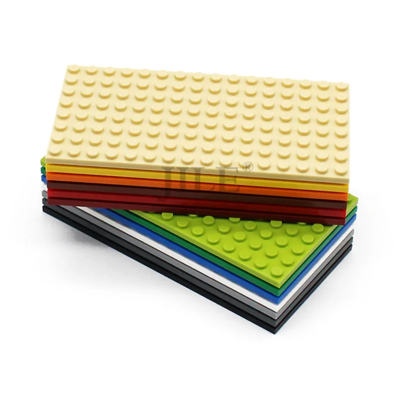 5 pçs diy base placa fina 8x16 92438 pontos moc blocos de construção tijolos 12 cores compatível com criativo iluminar crianças brinquedos