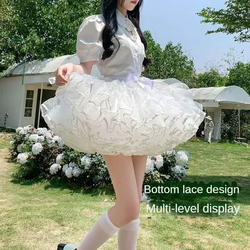 Multi-layer Verstoorde Petticoats voor Vrouwen Pluizige Bubble Rok Crinoline Onderrok Geen Hoepel Zonder Been Lolita Puffy Rok Mini rok