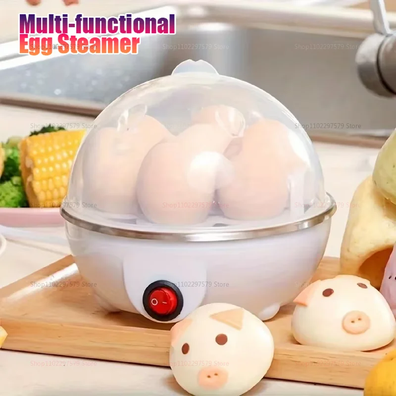 Olla eléctrica para huevos, caldera de vapor para 14 huevos, máquina para hacer huevos hervidos de dos capas, suave, medio y duro, con apagado automático, electrodoméstico de cocina