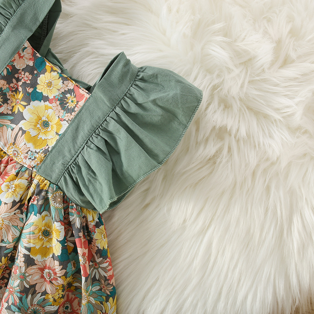 Baby Girl Dress Summer Cotton Floral Girls Dress Cute Little Fly Sleeve Baby Dresses Baby Clothes Girl with Hat