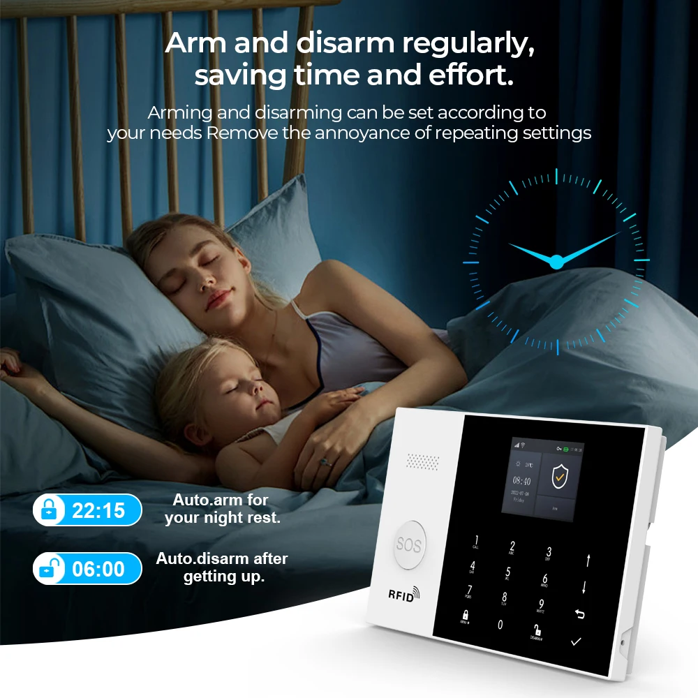 Système d'alarme WIFI GSM Tuya Smart Life APP maison Protection de sécurité intelligente système d'alarme de sécurité sans fil avec ALexa
