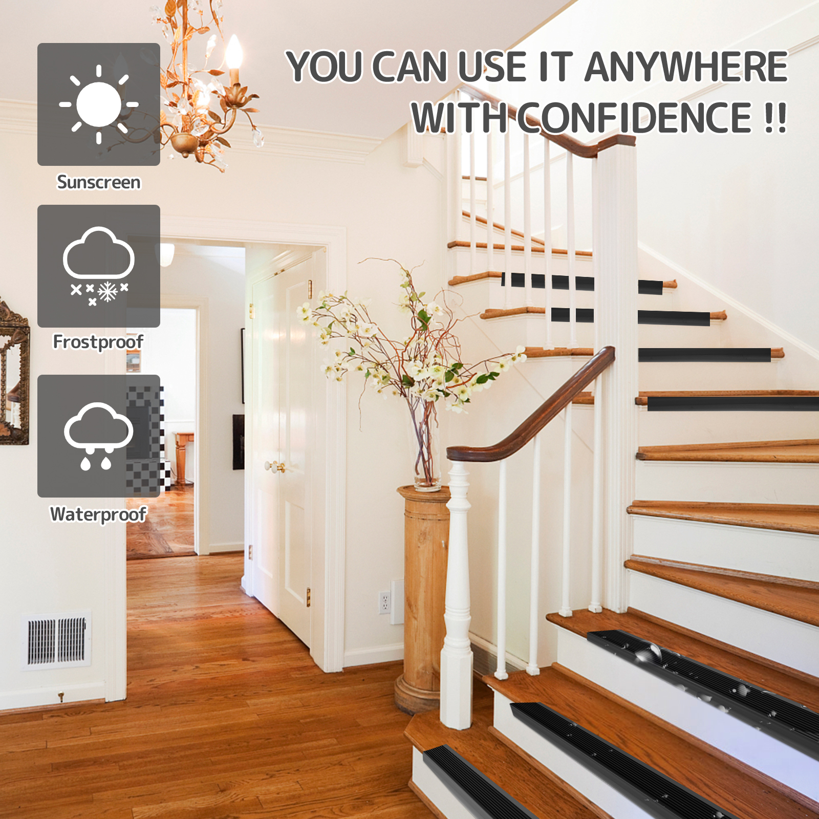 1 Roll Stair Edge Protector Soft PVC Non-slip Stair Nose Edging L-Shape Self-Adhesive Step Edge Trim Strips 2m Step Protector