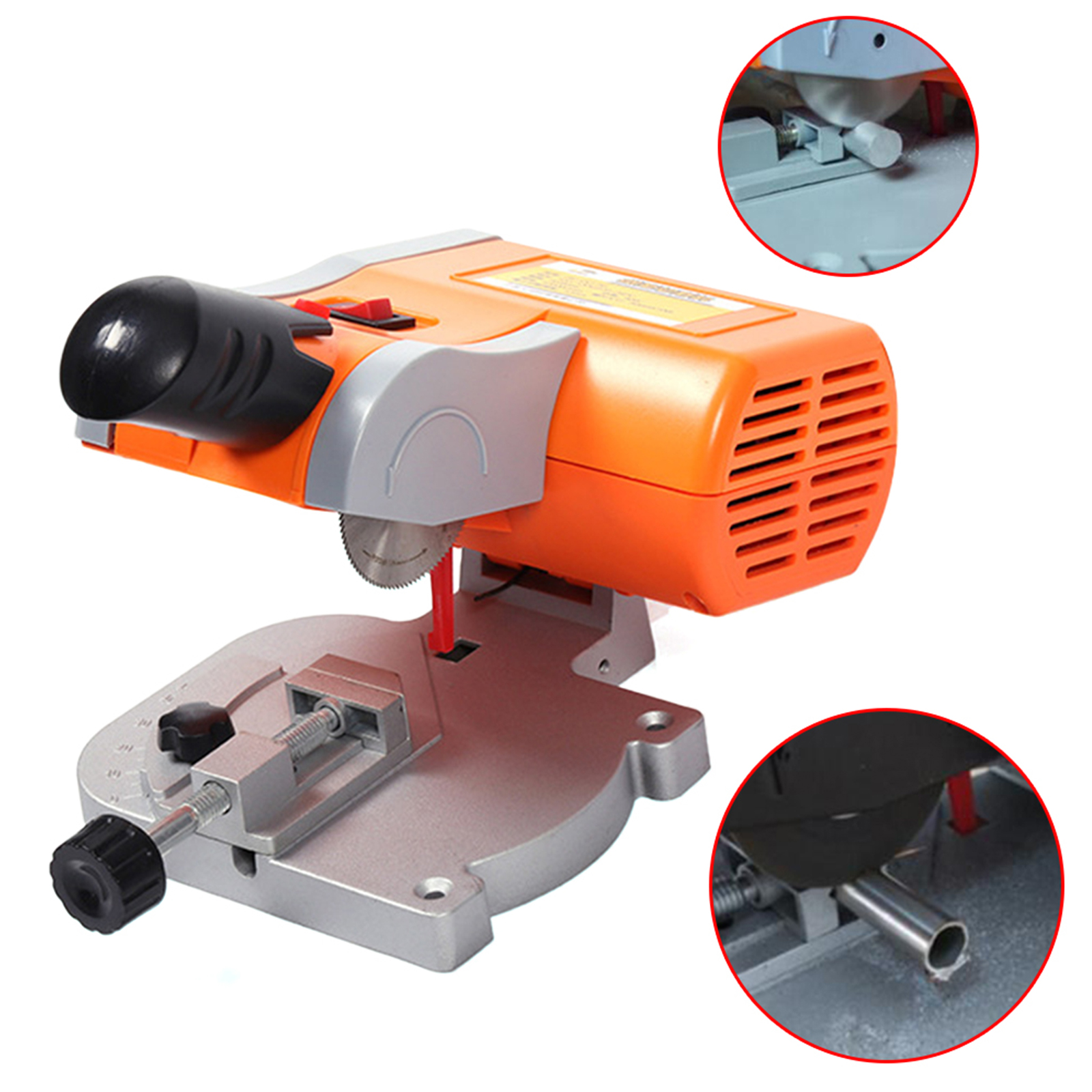 Mini serra de corte de bancada, cortador de moldagem angular de madeira e metal 45 °   Serra de esquadria