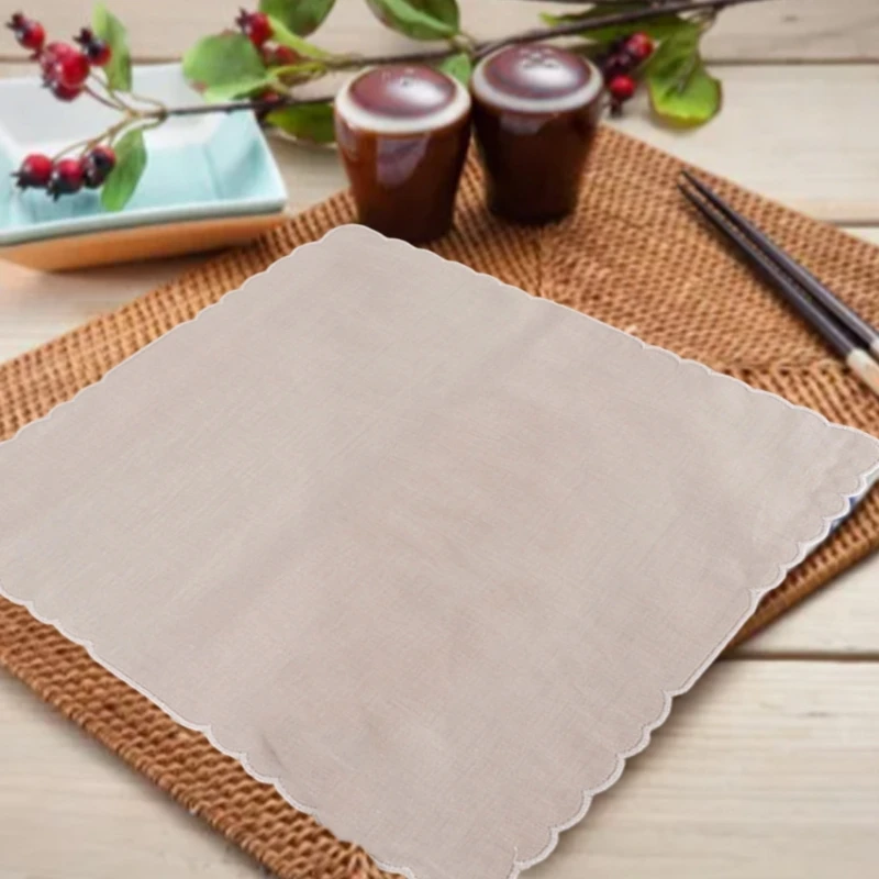 652F 부드럽고 우아한 레이디 코튼 손수건 레이스 화이트 Hankies DIY 자수 식기 코튼 여성 Hankies 파티