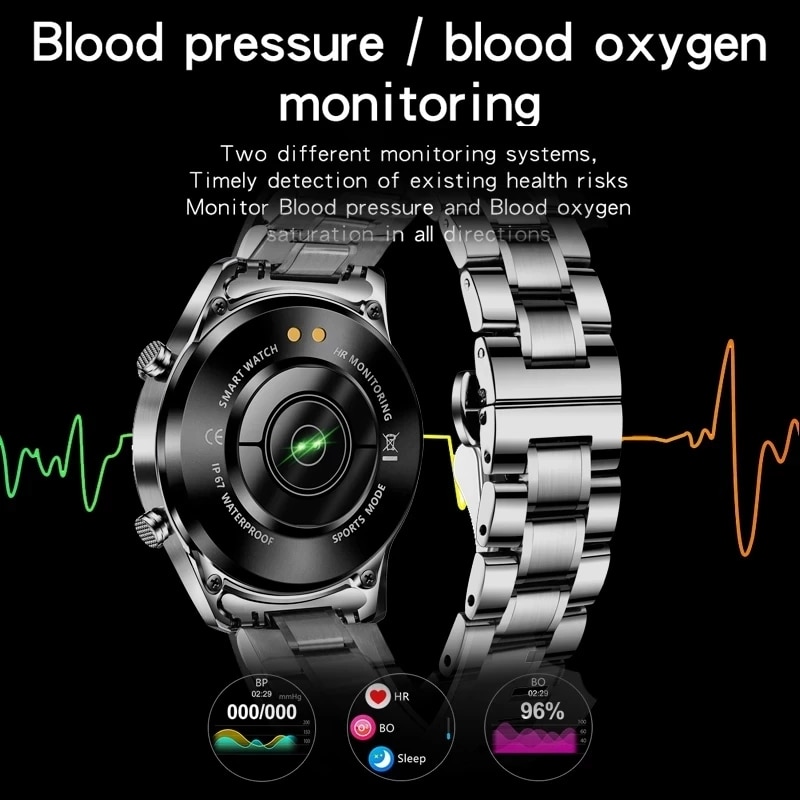 Reloj inteligente 2024 LIGE con pantalla táctil de círculo completo para hombre, reloj deportivo con caja +