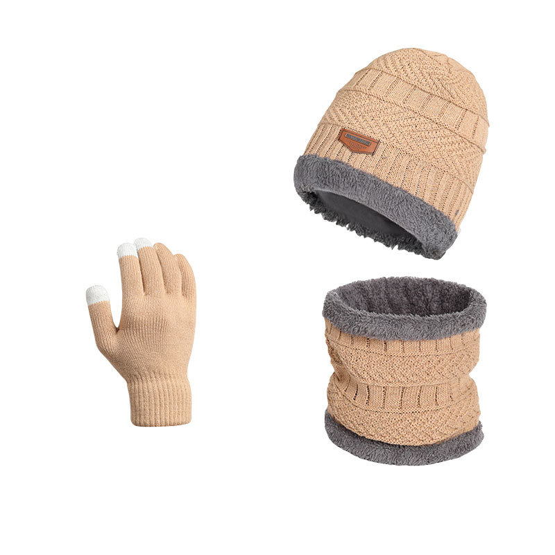 4pc Kids Winter Hat Scarf Gloves Set with Socks Warm Fleece Lined Knitted Beanie Thick Earmuffs Scarf Wholesale