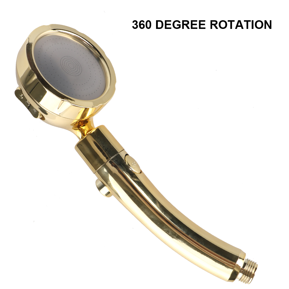 360 องศาหมุนหัวฝักบัวแบบใช้มือถือปรับได้ 3 การตั้งค่าสเปรย์พร้อมสวิตช์เปิด/ปิดหยุดชั่วคราวหัวฝักบัวประหยัดน้ํา