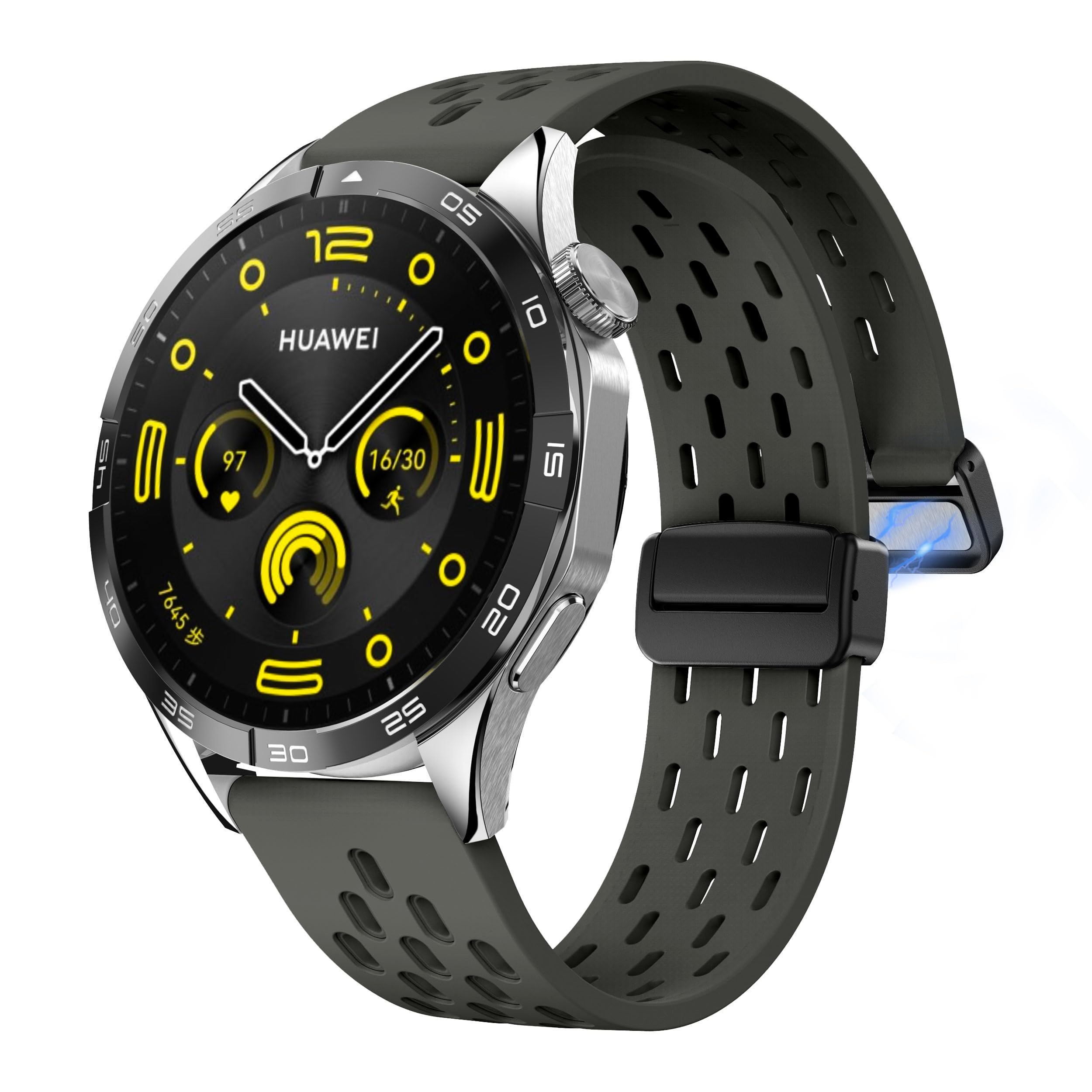 22mm/20mm Silicone Strap For Samsung Galaxy Watch 4/5/6 40mm 44mm Bracelet For HUAWEI GT2 GT3 Pro Magnetic Buckle Watchband