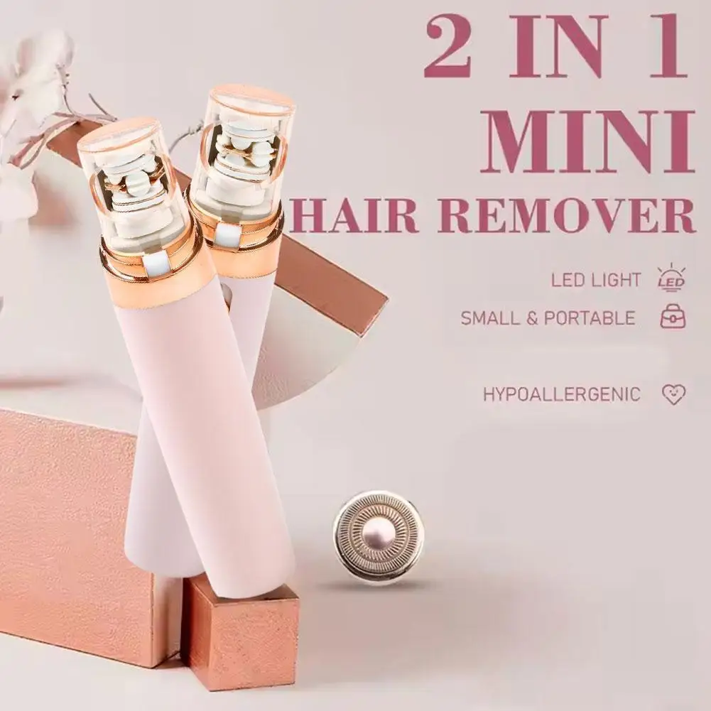 1pc Electric Eyebrow Trimmer Mini Eye Brow Epilator Razor Portable Removal Shaver Lipstick Hair Shape Tool Facial Painless D1G7