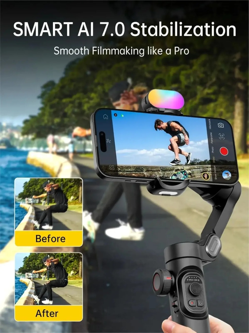 #Folding Handheld Gimbal Smart XE 3-Axis Phone Gimbal Stabilizer With Focus Wheel for iOS Android iPhone 16-12 Vlog Stabilizer