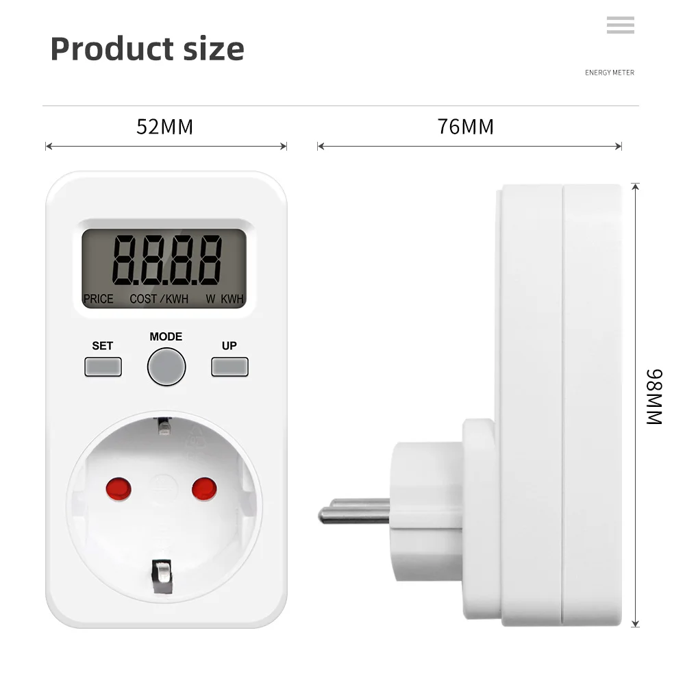 KWE-PMB03 デジタルエネルギーメーター電力計ソケット電圧消費電力ワット AC 230V 16A 電気アナライザーモニターテスター