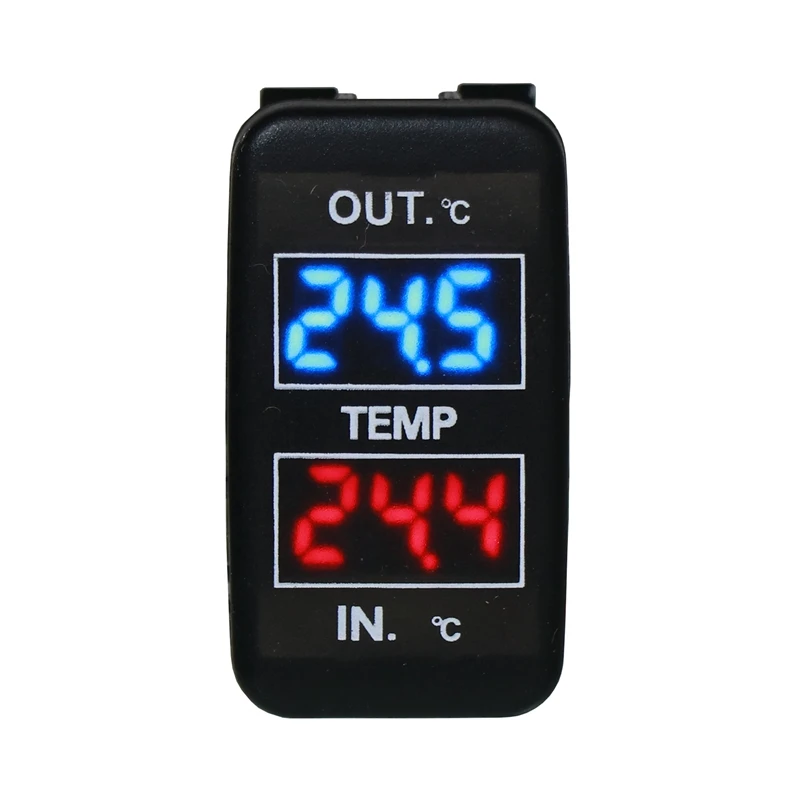 Display de temperatura dupla dentro e fora do carro sensor de temperatura dupla para toyota corolla reiz prado prius