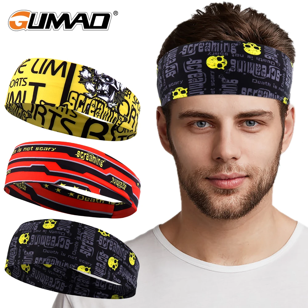 Fascia per capelli con teschio gotico Fascia per il sudore Fascia per capelli sportiva Allenamento Tennis Fitness Jog Basket Corsa Fascia per il sudore spaventosa Donna Uomo