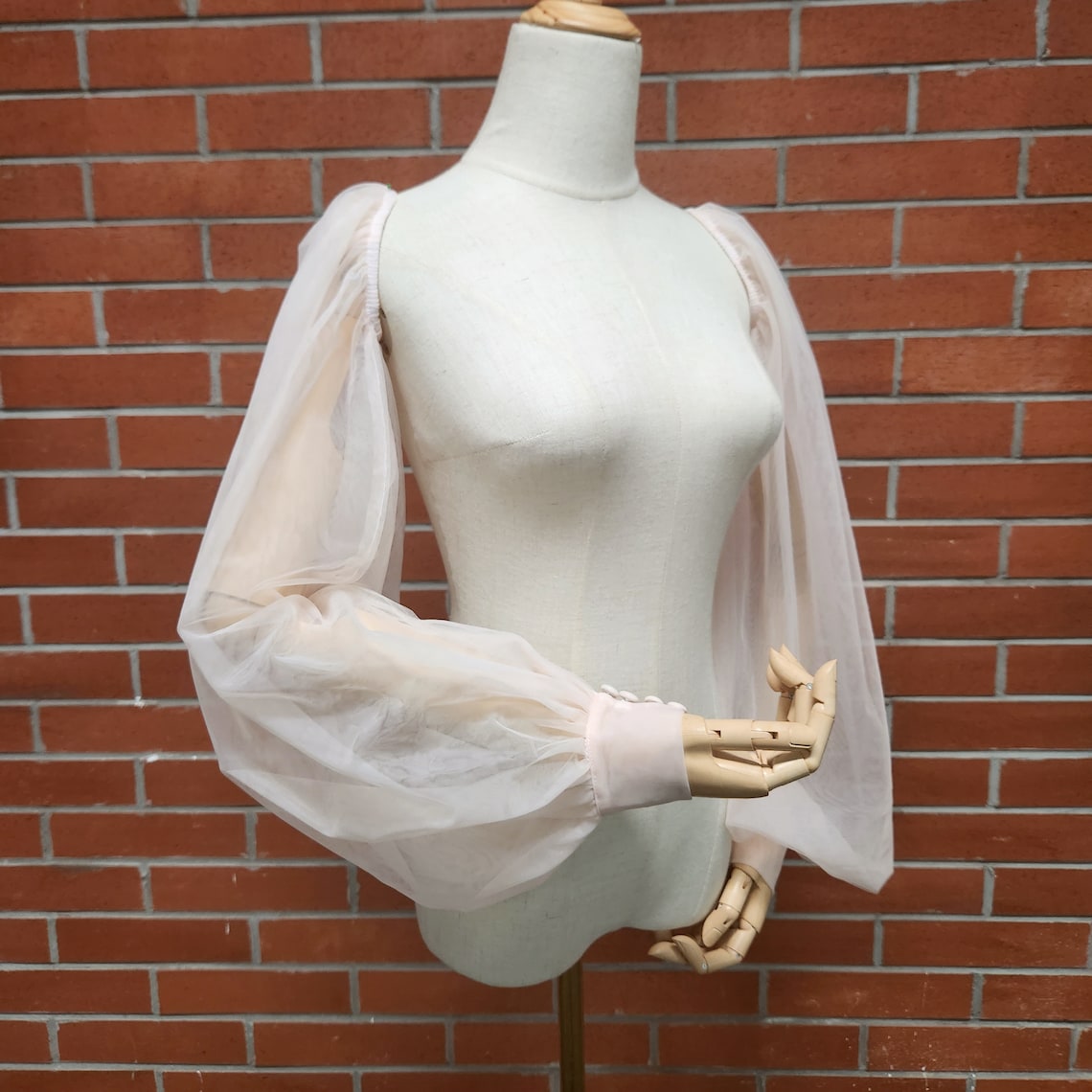 Hochzeitsaccessoires Puffy Full Sleeves Tüll Brauthandschuhe Transparente Handschuhe Brautaccessoires Ärmel