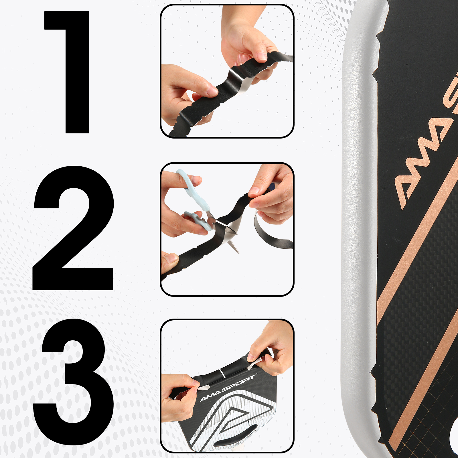 AMASPORT Pickleball Paddle Protection Tape for 13/16/19mm Paddle Edge Tape Racket Head Protection Tapes