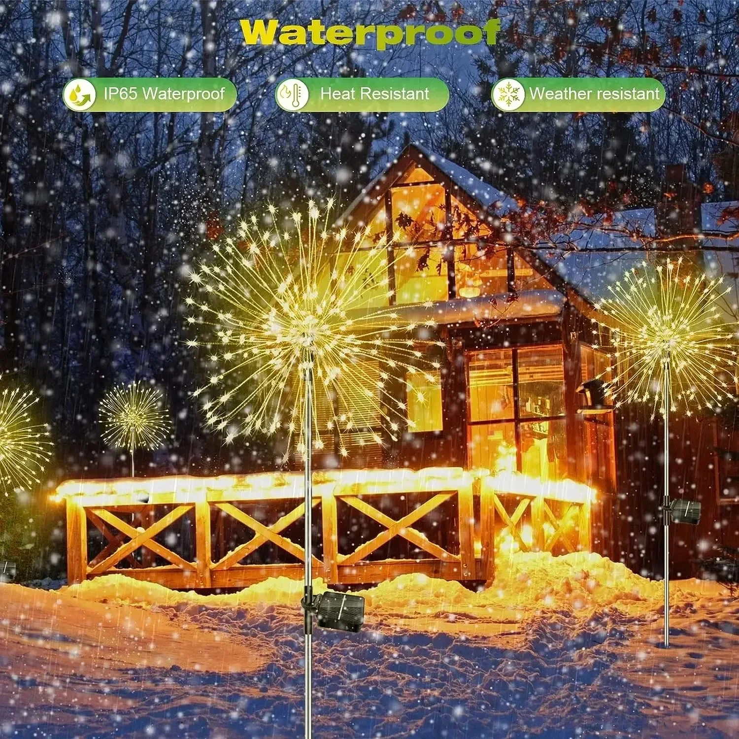 Lampe LED Solaire en Forme de enquêter d'Artifice Imperméable pour Décoration de Jardin, Luminaire Décoratif d'Extérieur, Idéal pour une Pelouse ou un Paysage