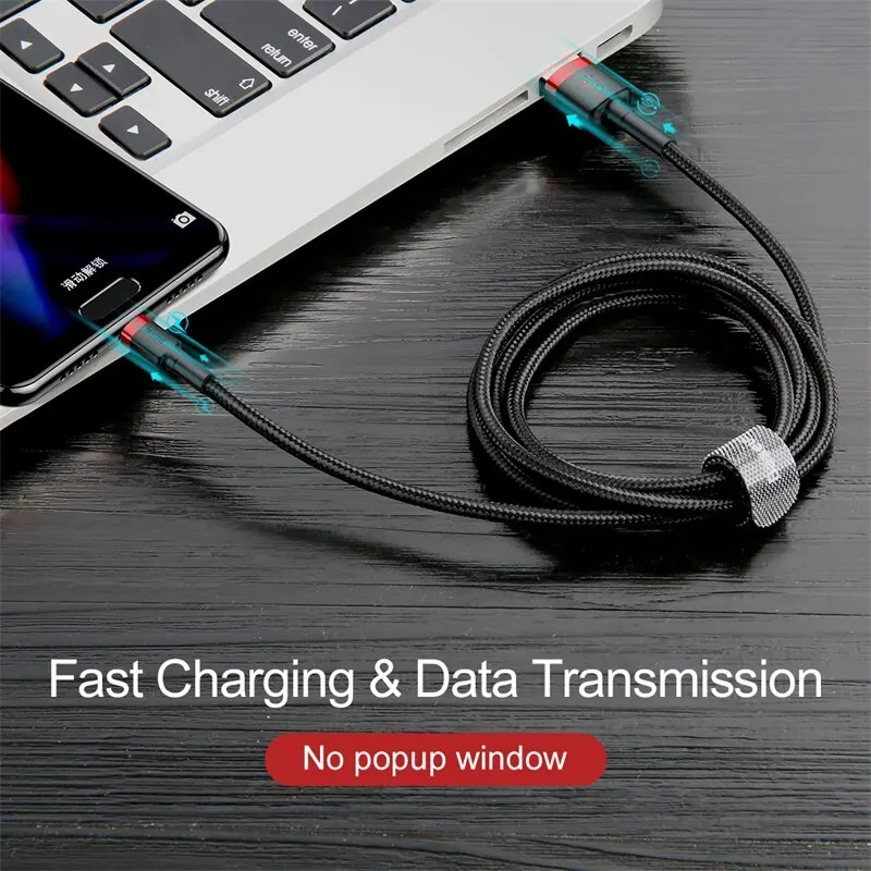 Cable Baseus USB tipo C para Huawei Honor Xiaomi Samsung cargador rápido cargador USB C cable de datos