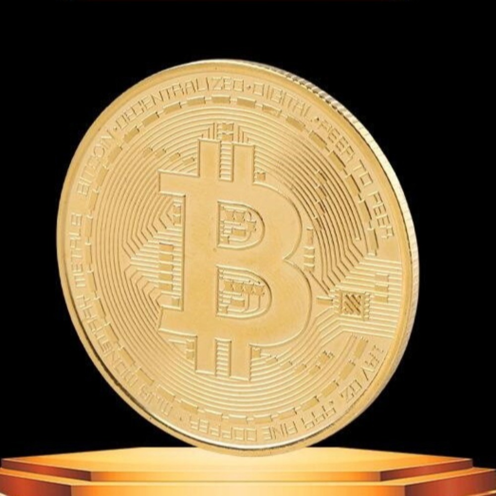 1 Uds. Monedas de oro Bitcoin monedas virtuales monedas conmemorativas pequeños regalos Bitcoin comercio exterior