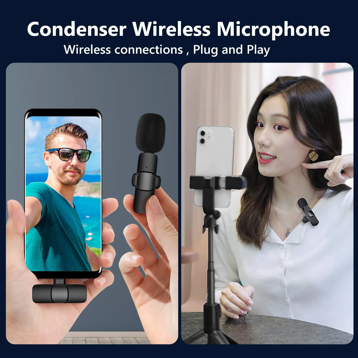 Micrófono Lavalier inalámbrico tipo C, mini micrófono portátil para grabación de audio y vídeo para Android Typec transmisión en vivo entrevista de juegos