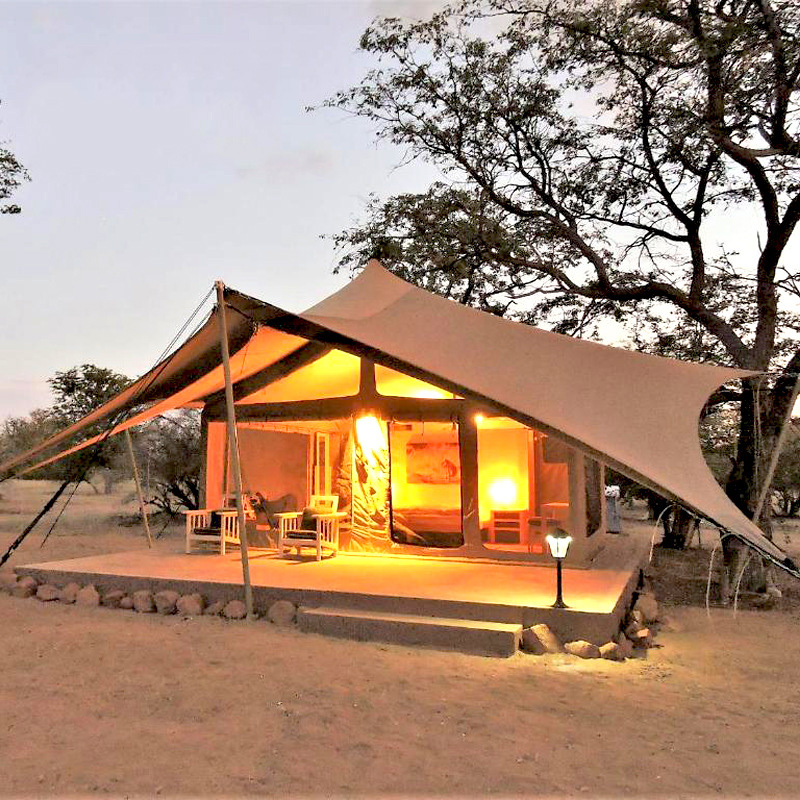 Tienda de campaña de lona elástica impermeable para acampar al aire libre, Tipi de lujo, Casa del desierto, Hotel, pirámide, Tipi