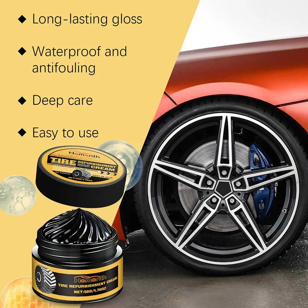 Auto-Reifenpolierpaste. Reifengummi-Anti-Aging, wasserdichtes Antifouling-Schutzdichtmittel. Glanzendes hydrophobes Beschichtungsgleitmittel