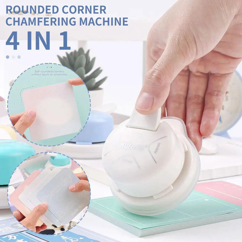 4 in 1 multi-function corner rounder multi-function corner cutter manual right angle round edge small card puncher diy cutter