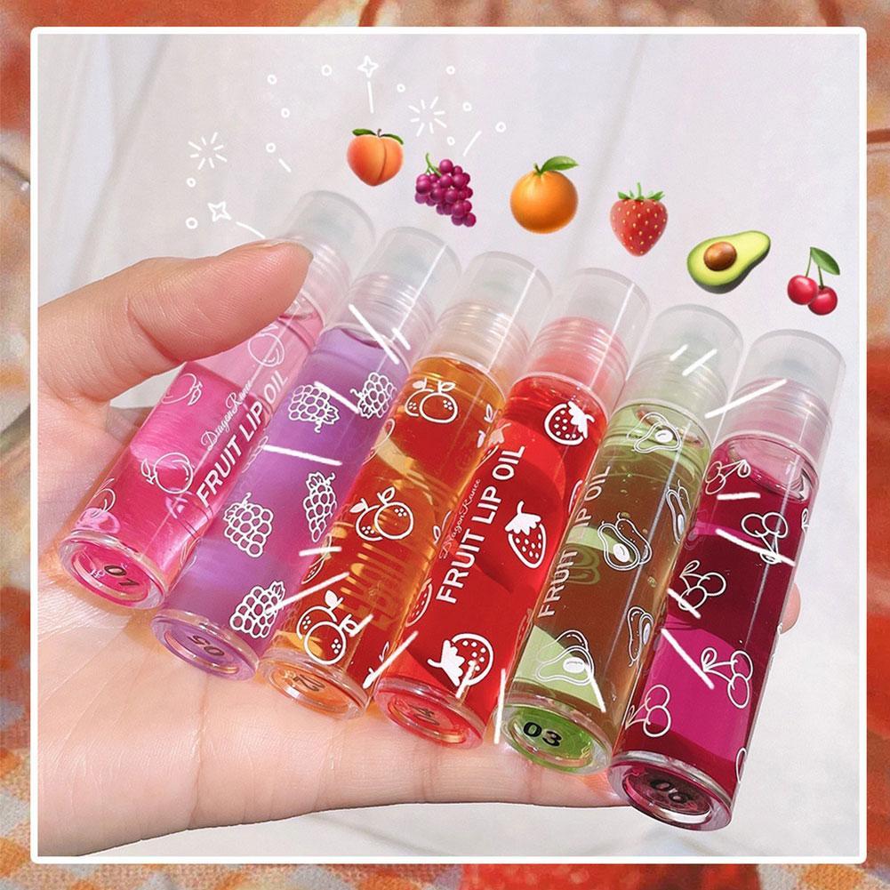 Brillo de labios hidratante transparente, bálsamo Roll-on de fruta, maquillaje de labios, imprimación, aceite de labios transparente, Cosméticos de larga duración, 1pc
