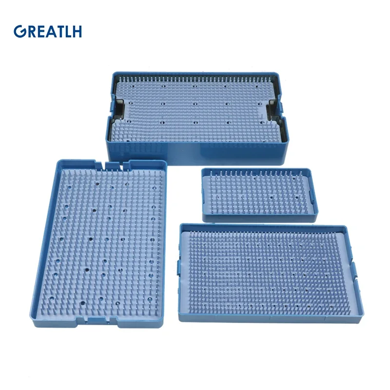 Caja de la desinfección de los instrumentos dentales oftálmicos de la caja de la caja de la caja de la bandeja de la esterilización del silicón