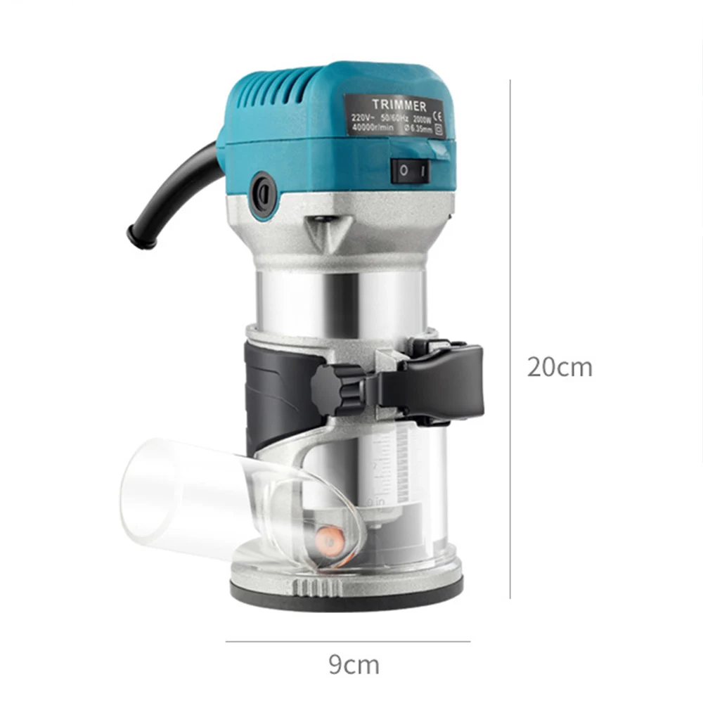 2000W Router Hout 220V Elektrische Trimmer Houtbewerking Freesmachine Hand Trimmers Hout Rand Router 40000Rpm Thuis Diy Tools