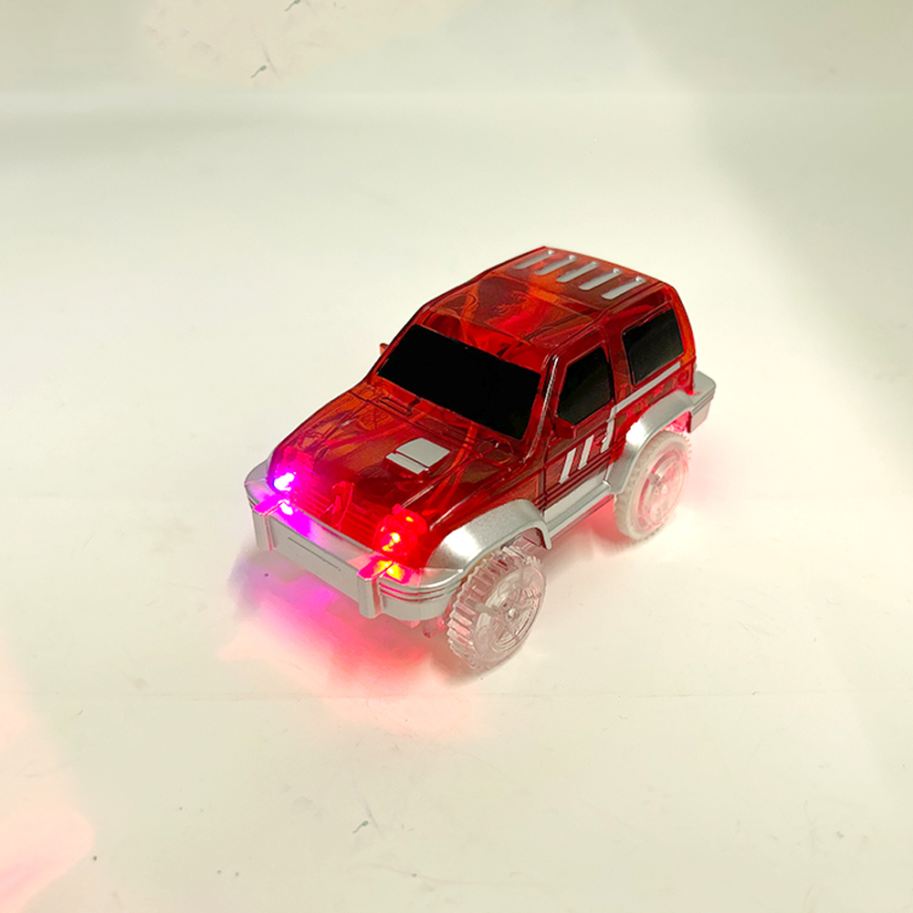 魔法の光るレーストラック車のおもちゃの車両 LED ライトエレクトロニクス車のトラックのおもちゃの部品車のクリスマス誕生日プレゼント子供のため