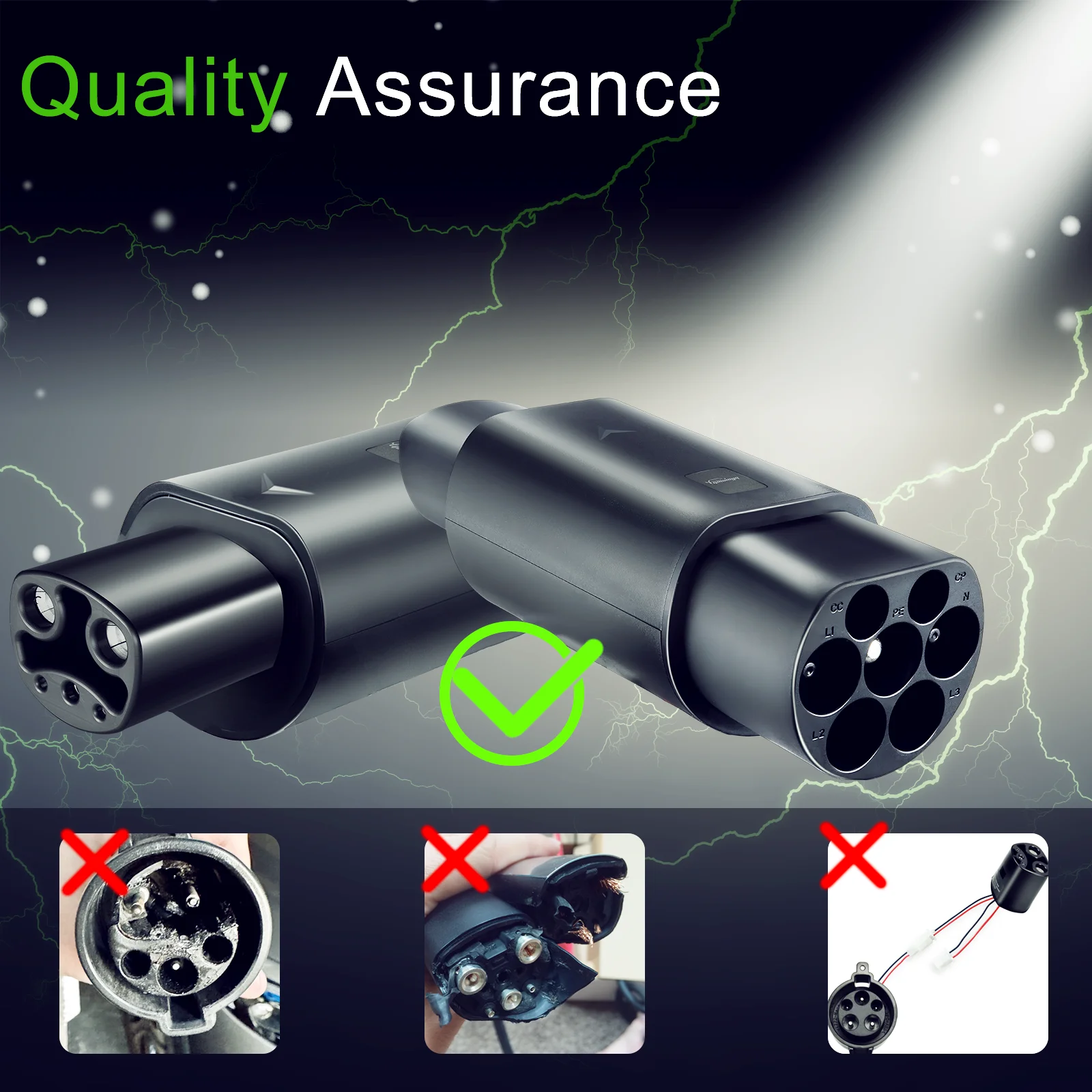 Type2 - Tesla アダプター AC 7.2KW Tesla Model S/X/3 に適合 Type2 EV 充電器と互換性あり (Tesla Type2 充電器には適合しません)