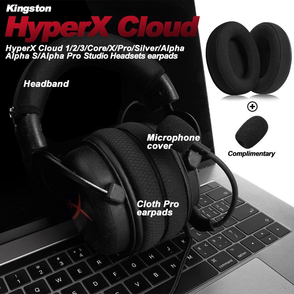 Almohadillas de espuma de repuesto para auriculares HyperX Cloud 123 Alpha, II,III,Stinger,Silver,Core,X,S,Pro, almohadillas de espuma viscoelástica Proteína